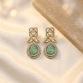 Royal Emerald Green Teardrop Kundan Earrings