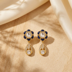 Kundan-Inspired Floral Drop Earrings