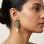 Nira Kundan-Inspired Pearl-Style Drop Earrings