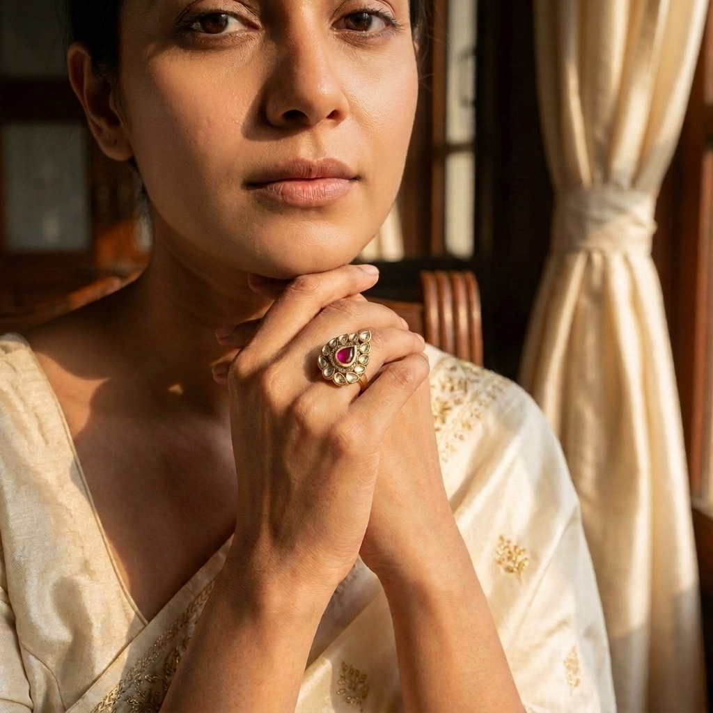 Teardrop Ethnic Ring - Royal Blue