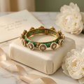 Emerald Green Kundan-Inspired Designer Bangle