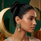 Nira Kundan-Inspired Pearl-Style Drop Earrings