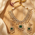 Emerald Kundan Bridal Necklace Set