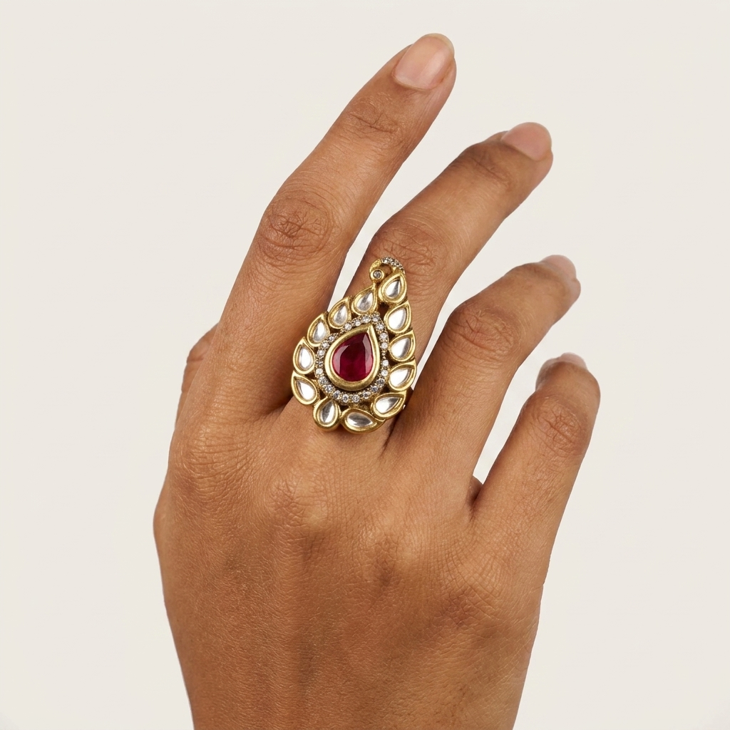 Teardrop Ethnic Ring - Royal Blue