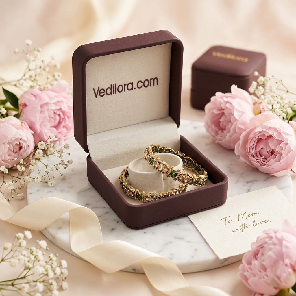 Ruby Kundan Bangles Set – Gold-Finish Traditional Designer