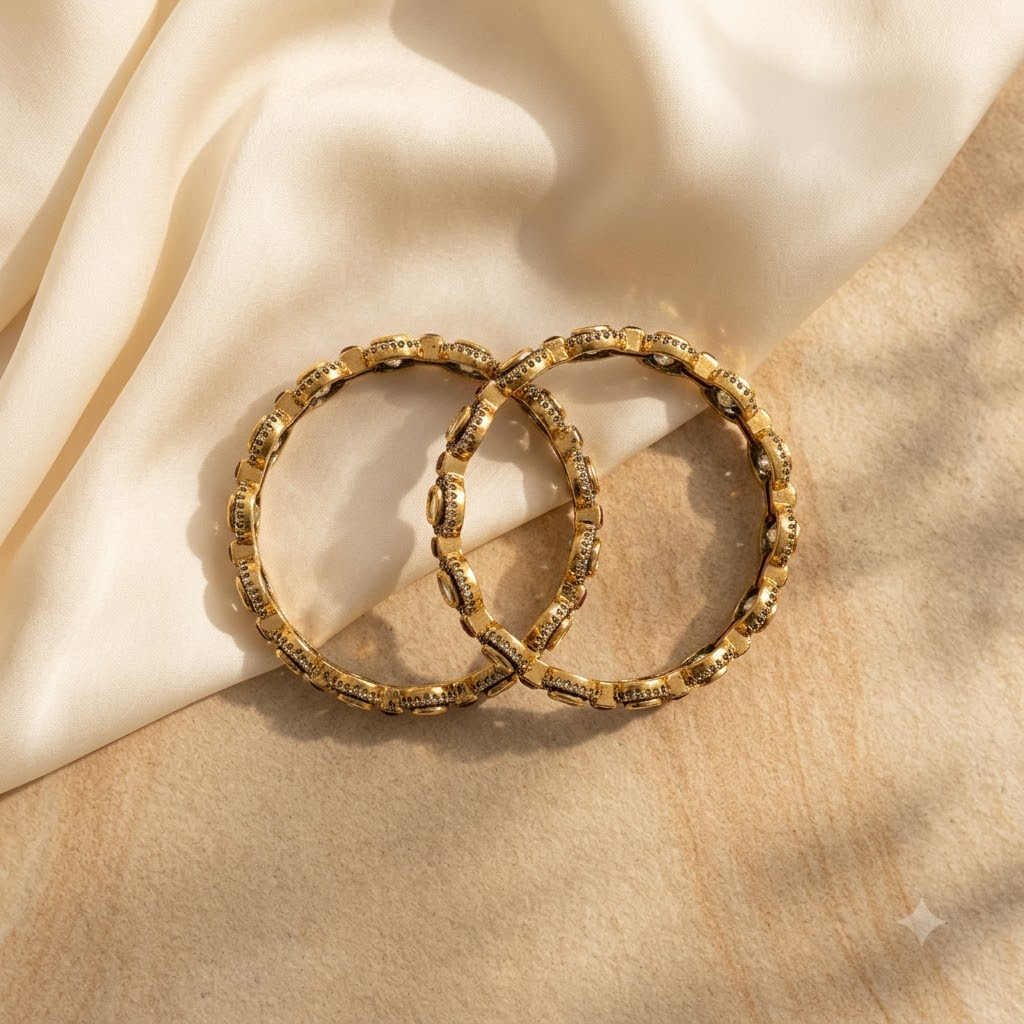 Elegant Red Kundan-Inspired Designer Bangle Set