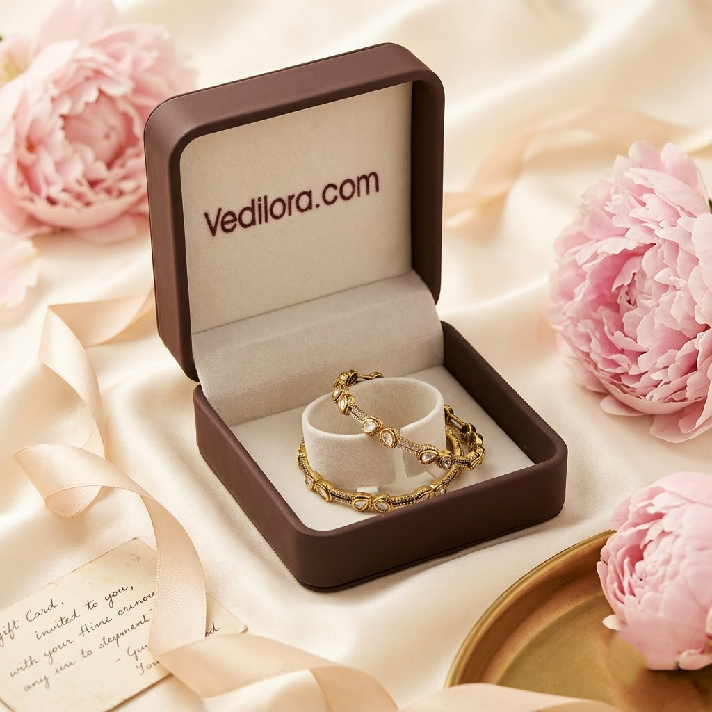 Elegant  Bangle Gold Pearl-Studded Designer