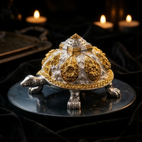 999 Pure Silver Plated Shree Yantra Vastu Tortoise Idol | Ashta Lakshmi Tortoise for Home & Office | Feng Shui Wealth Turtle | Metal Decorative Showpiece | Good Luck, Prosperity & Stability Gift |