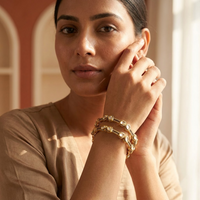 Elegant  Bangle Gold Pearl-Studded Designer