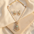 Vedilora® Premium Polki Pearl Necklace Set with Stones & Matching Earrings | Bridal & Festive Jewellery