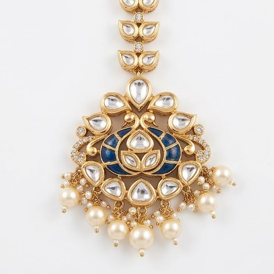 Vedilora Victorian-Plated Ethnic Kundan Maang Tikka