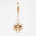 Pink Victorian-Plated Ethnic Kundan Maang Tikka