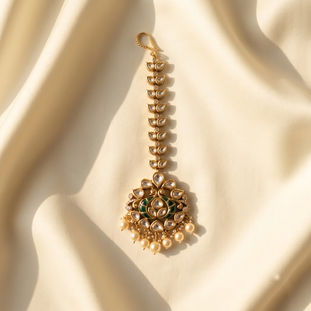 Vedilora Victorian-Plated Ethnic Kundan Maang Tikka