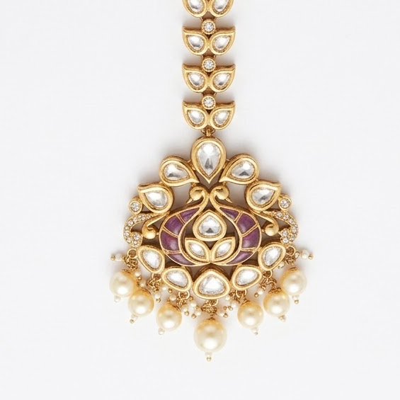 Vedilora Victorian-Plated Ethnic Kundan Maang Tikka