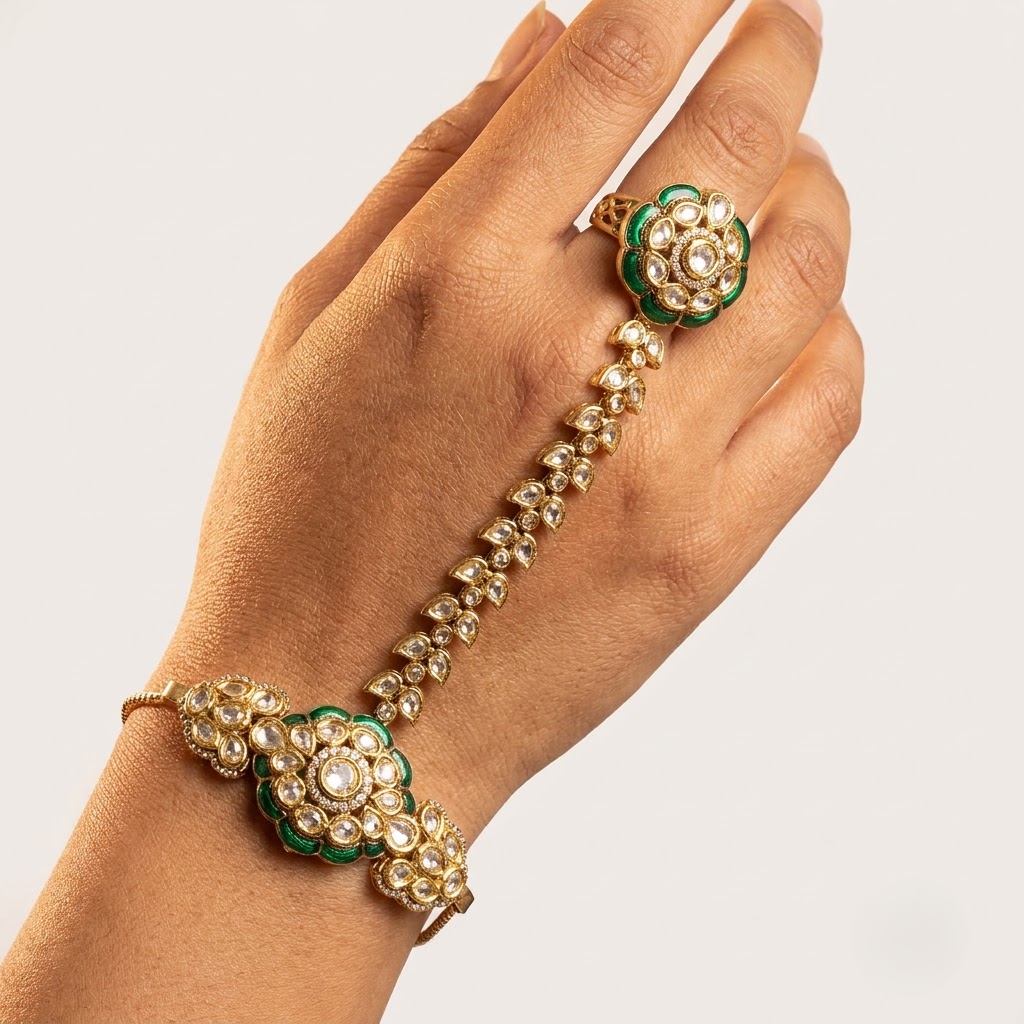 Maeve Green Polki Hathphool