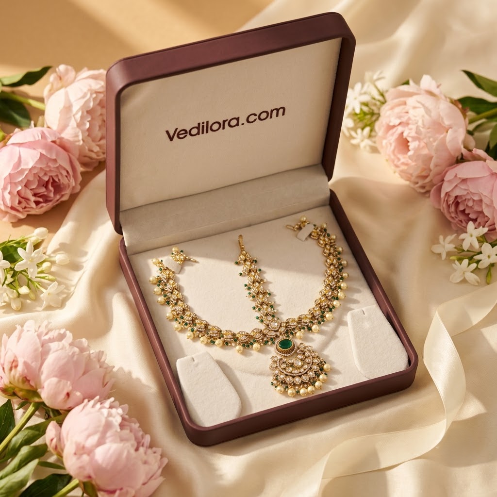 Gold Kundan Matha Patti & Tikka Headpiece