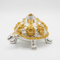 Shree Yantra Silver-Foil Tortoise Idol
