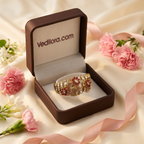 Ruby Red & White Stone Floral Statement Bracelet