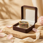 Emerald Green & Ruby Floral Statement Bracelet