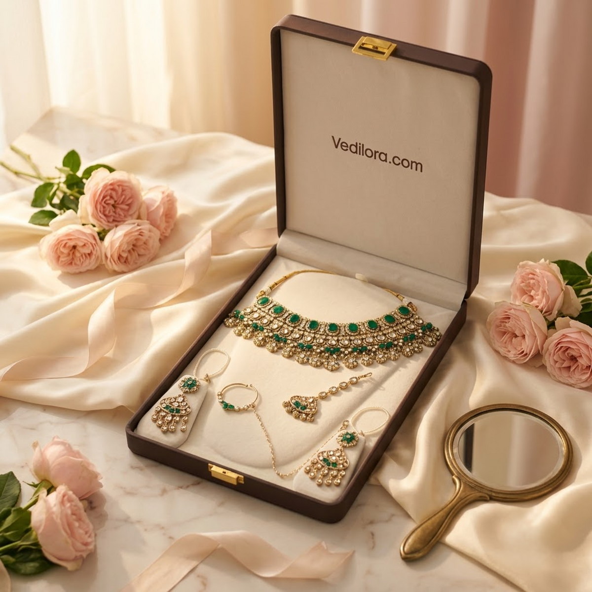 Rajwada Kundan-Inspired Bridal Jewellery Set