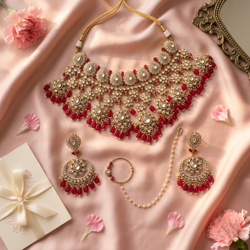 Rajshree Kundan-Inspired Bridal Jewellery Set