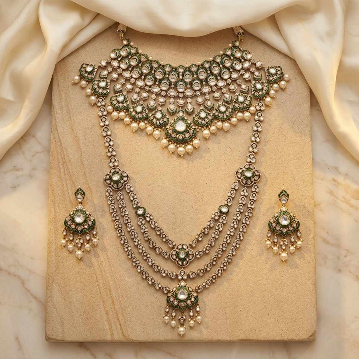 Mrinalini Kundan-Inspired Bridal Jewellery Set