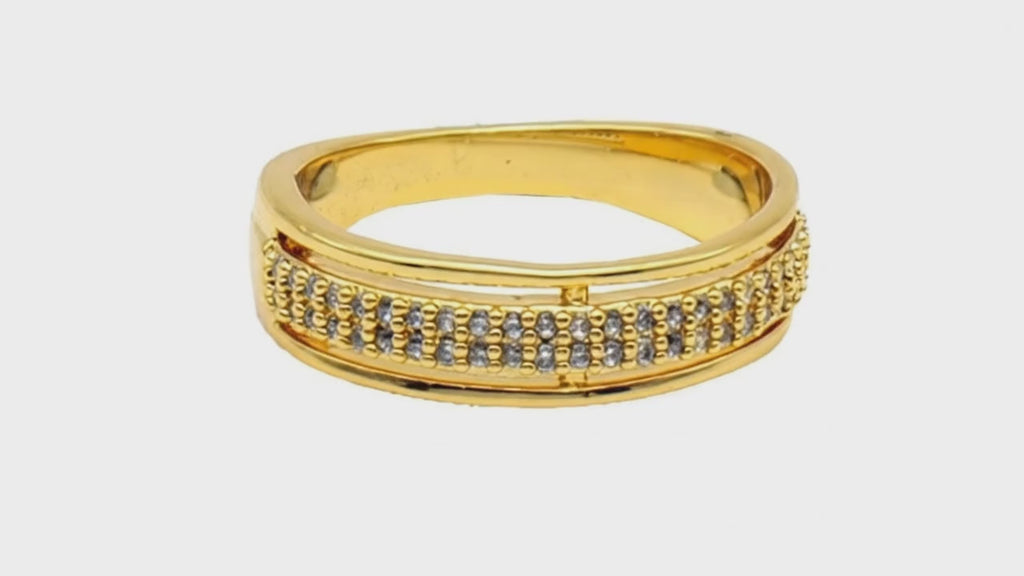 Gilded Dual-Row Eternity Band