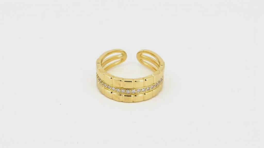 Aurelia Gold Crystal Cuff Ring