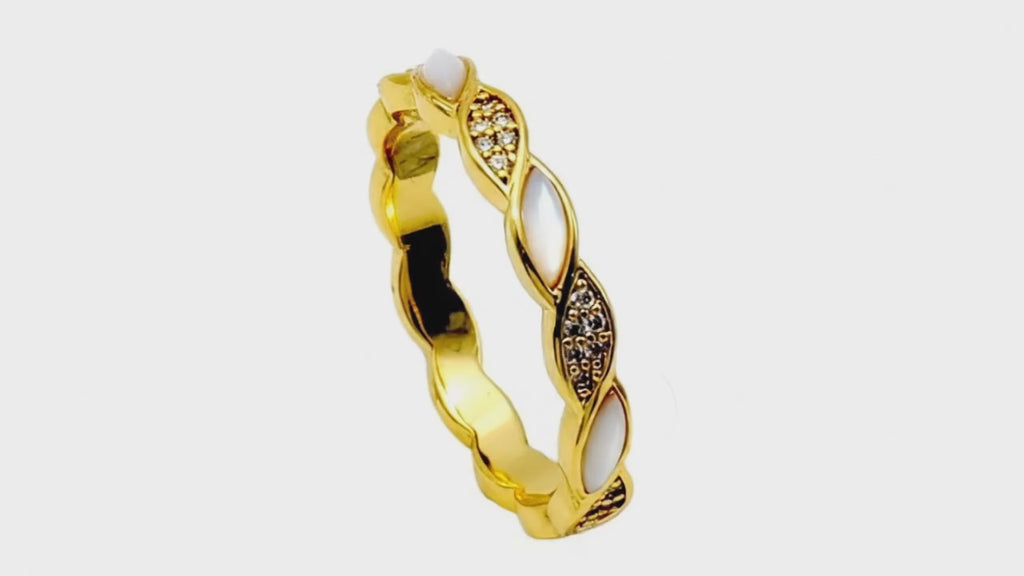 Gilded Braided Inlay Eternity Band