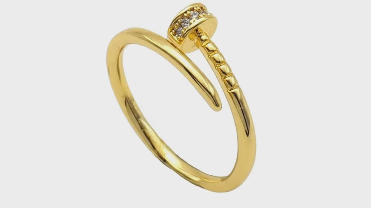 Gilded Nail Bypass Ring