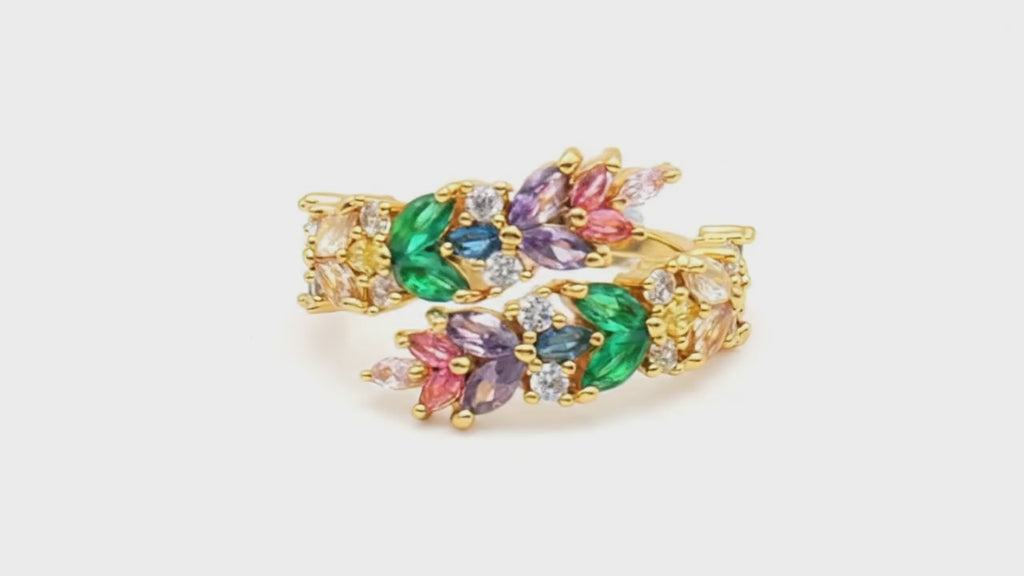 Enchanted Garden Multicolor Bypass Ring