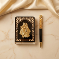 Divine Radha Krishna 24K Real Gold Foil Frame with Premium Pen