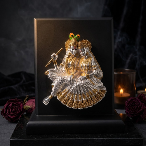 Divine Radha Krishna 999 Silver Art Frame